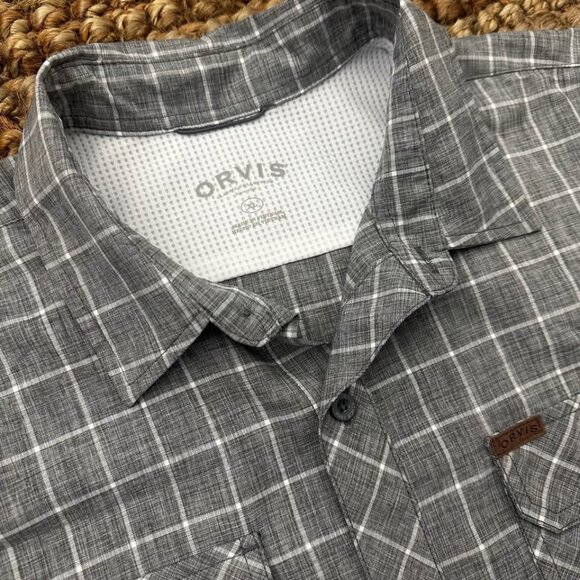 Orvis Men’s Button Down Short Sleeve Performance Shirt Gray (XL Mens) - Picture 5 of 8